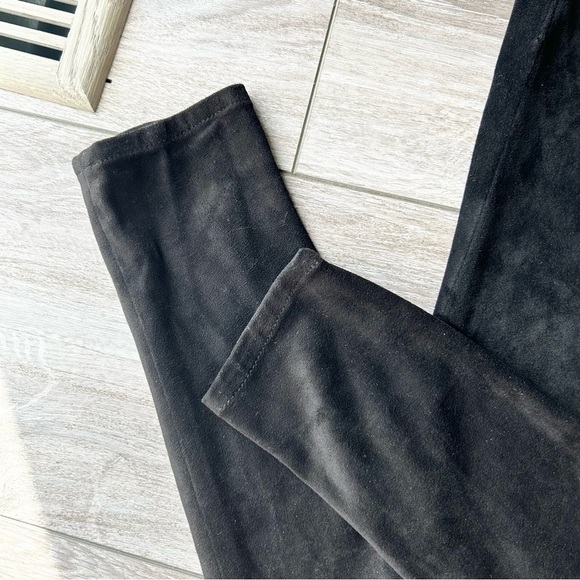 7 For All Mankind Gwenevere Faux Suede Ankle Jeans in Black - Picture 6 of 15